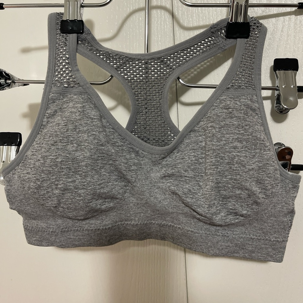 Girls Maidenform Gray Mesh Racerback Sports Bra
